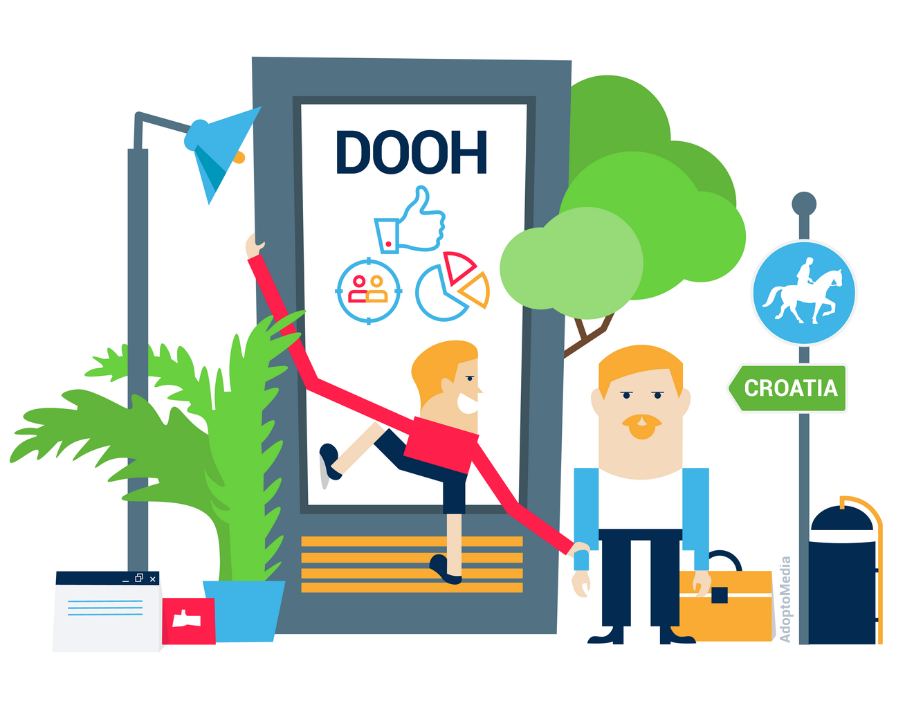 DOOH, digital out-of-home advertising, AdoptoMedia,